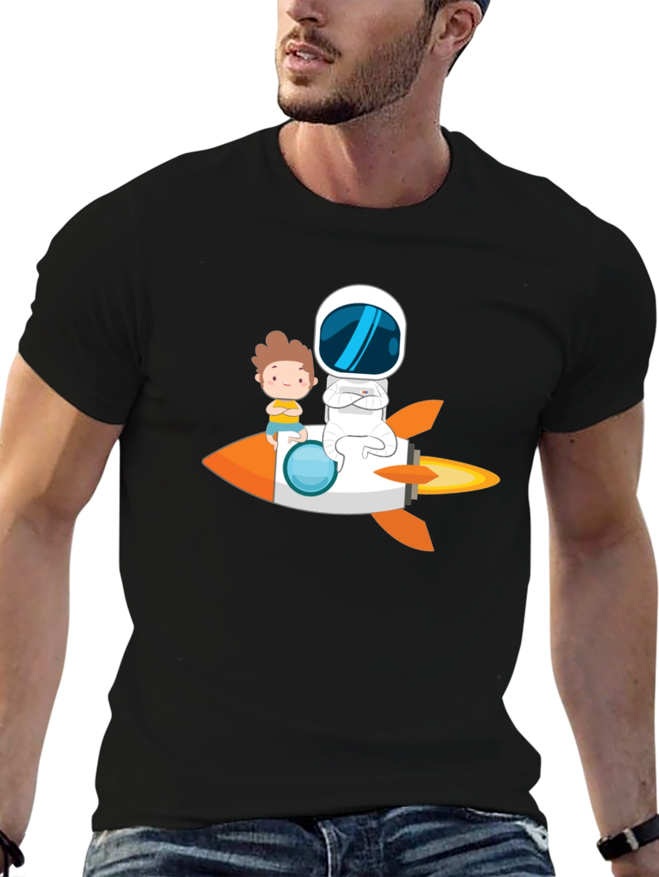 Astronaut & Boy Rocket Ride Graphic Tee
