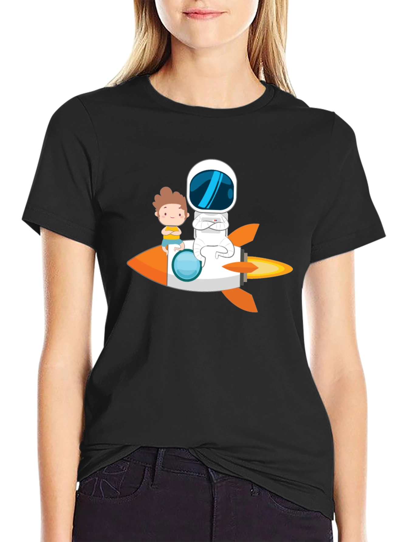 Astronaut & Boy Rocket Ride Graphic Tee