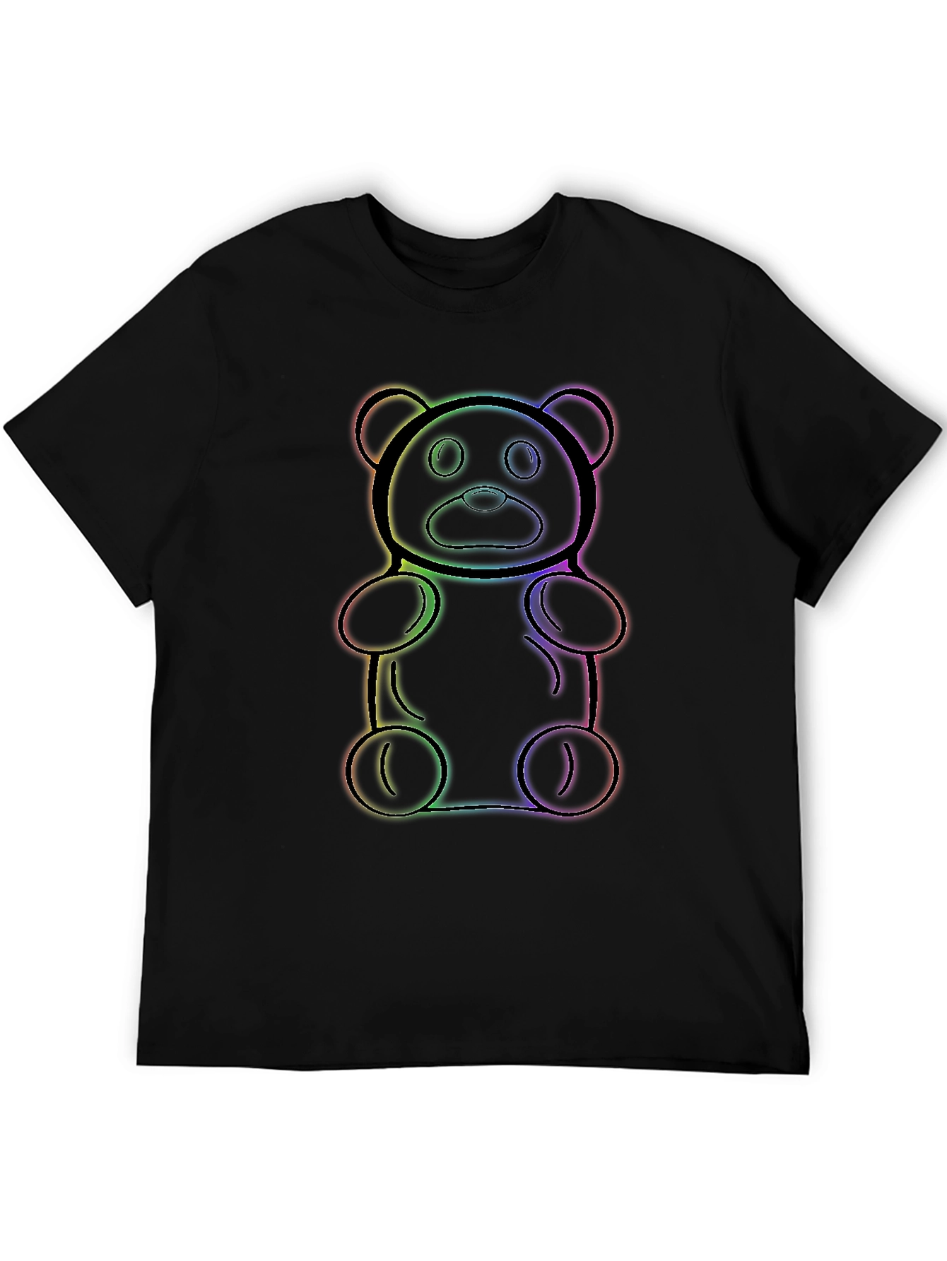 Rainbow Gummy Bear Black T-Shirt