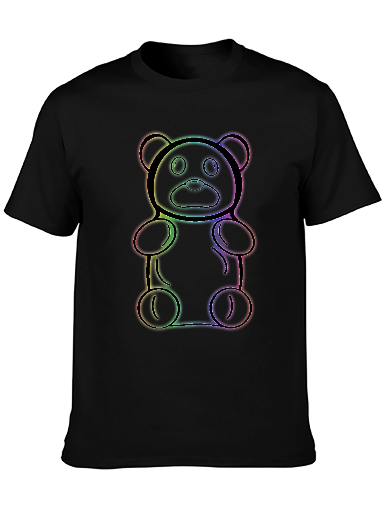 Rainbow Gummy Bear Black T-Shirt