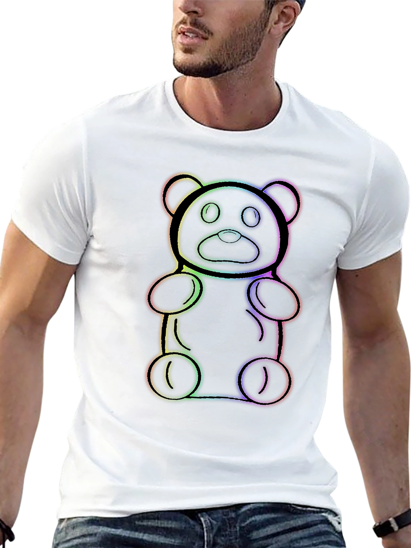 Rainbow Gummy Bear Black T-Shirt