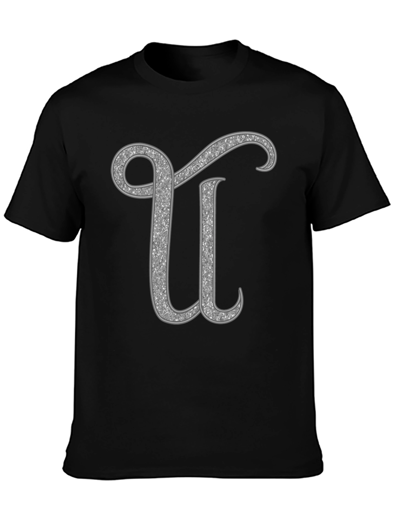 Glitter Letter U Graphic Tee - Unisex
