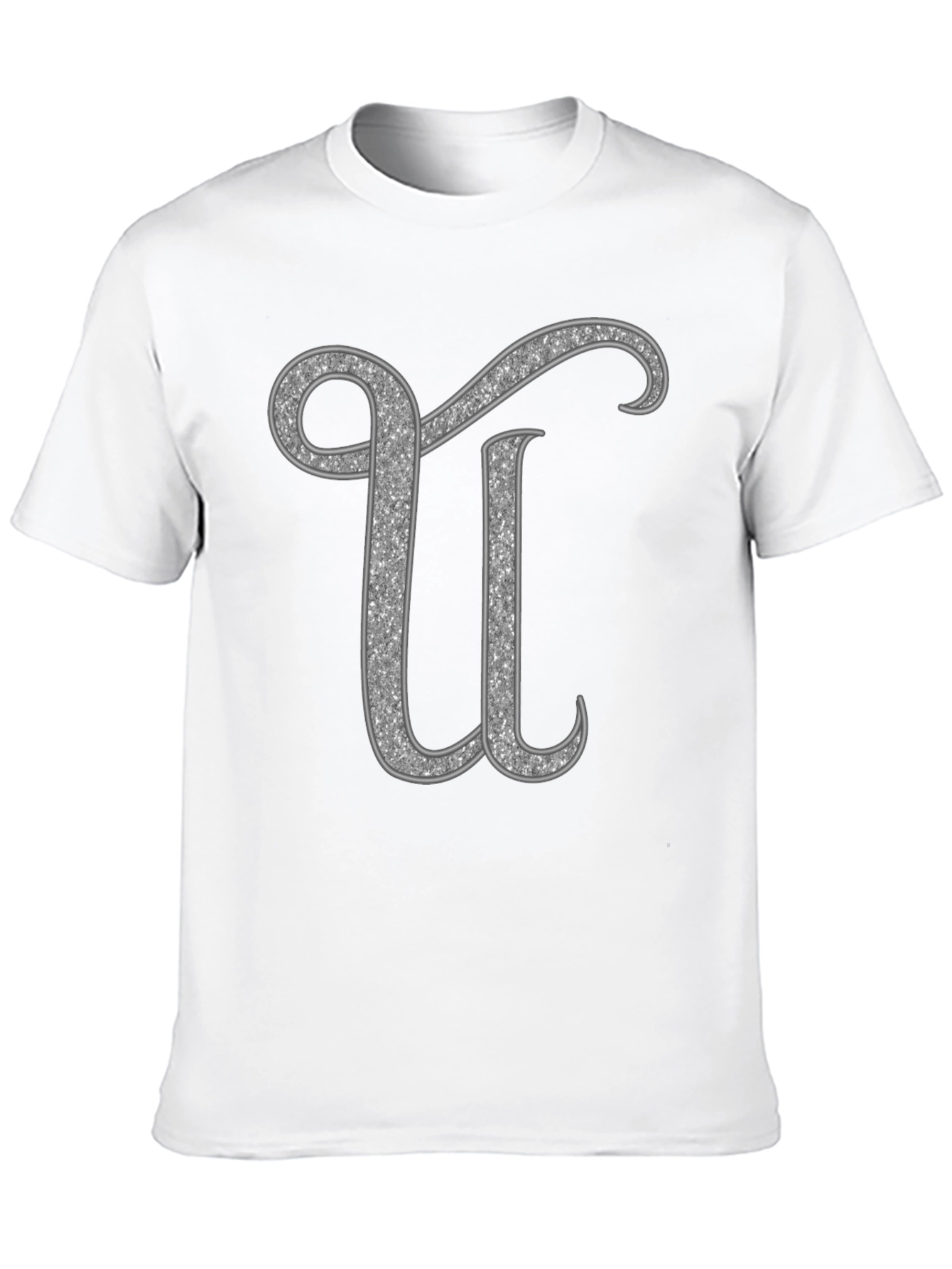 Glitter Letter U Graphic Tee - Unisex