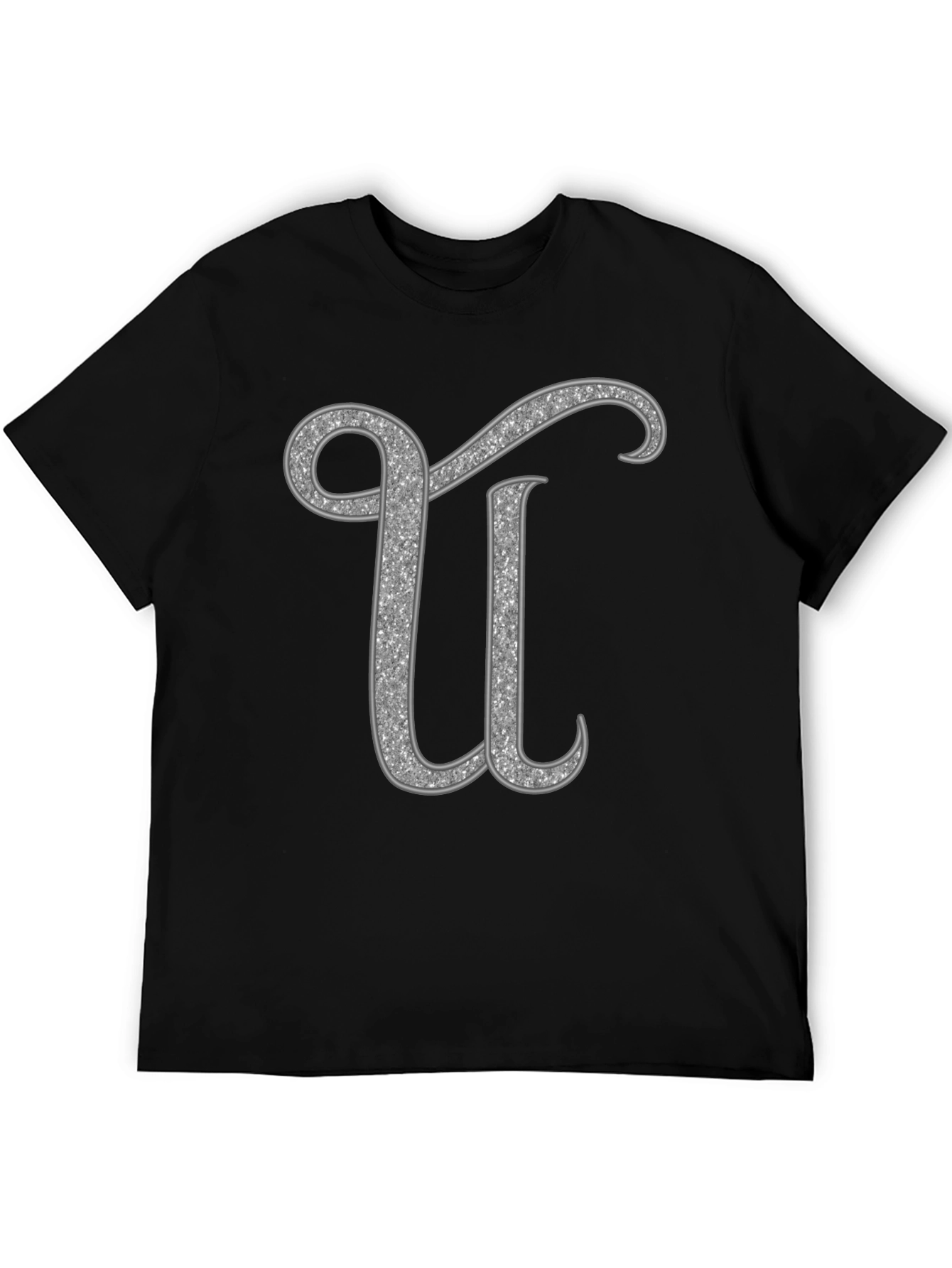 Glitter Letter U Graphic Tee - Unisex