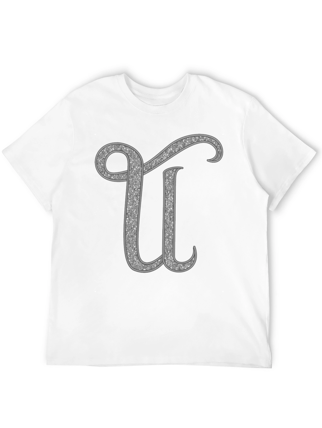 Glitter Letter U Graphic Tee - Unisex