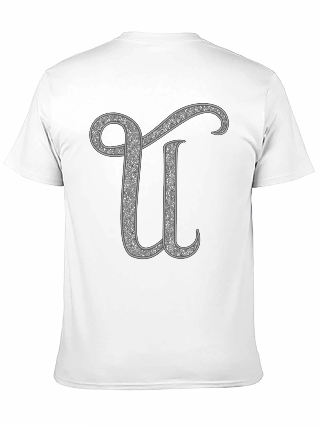 Glitter Letter U Graphic Tee - Unisex