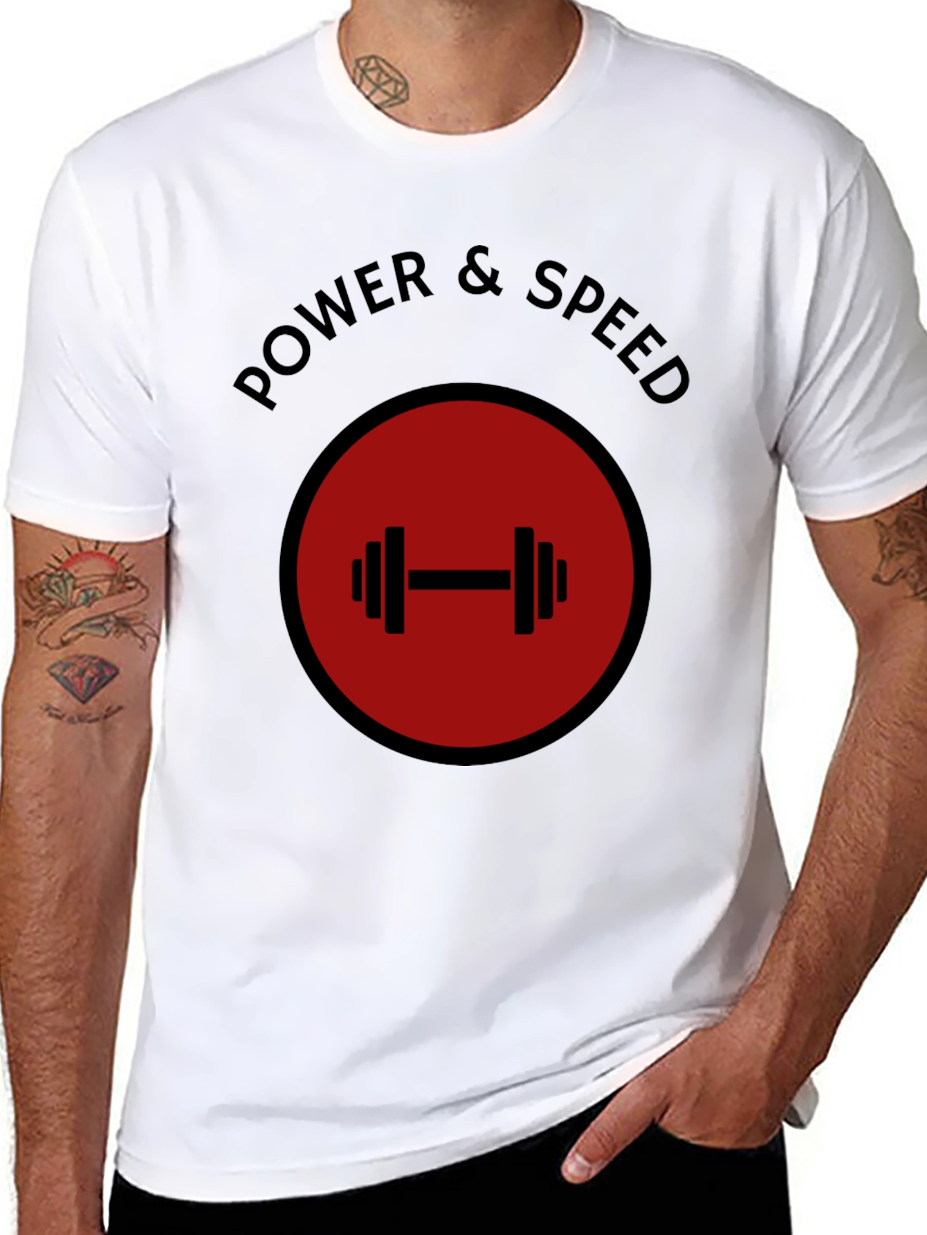 Power & Speed Gym T-Shirt - Weightlifting Design