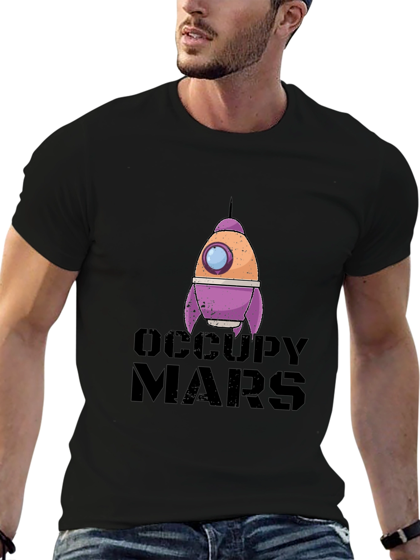 Occupy Mars Graphic Tee - Space Exploration T-Shirt