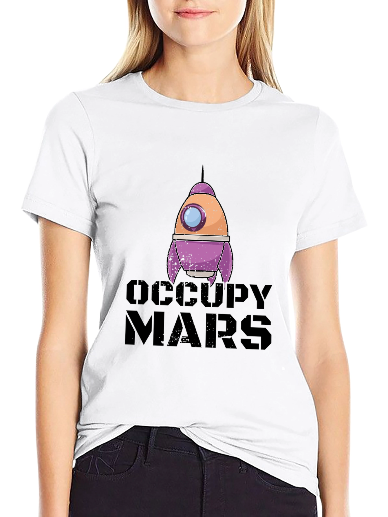 Occupy Mars Graphic Tee - Space Exploration T-Shirt