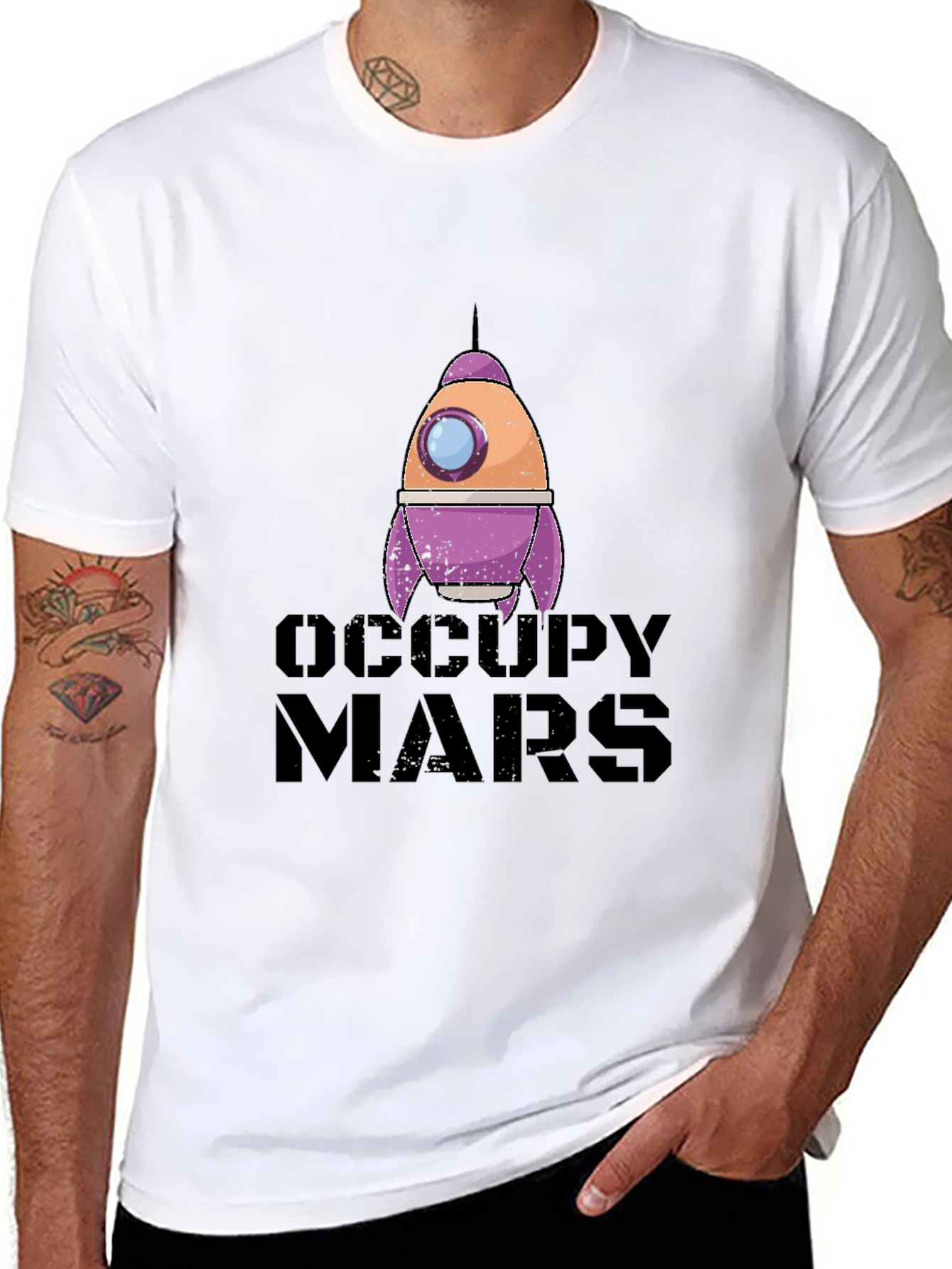 Occupy Mars Graphic Tee - Space Exploration T-Shirt