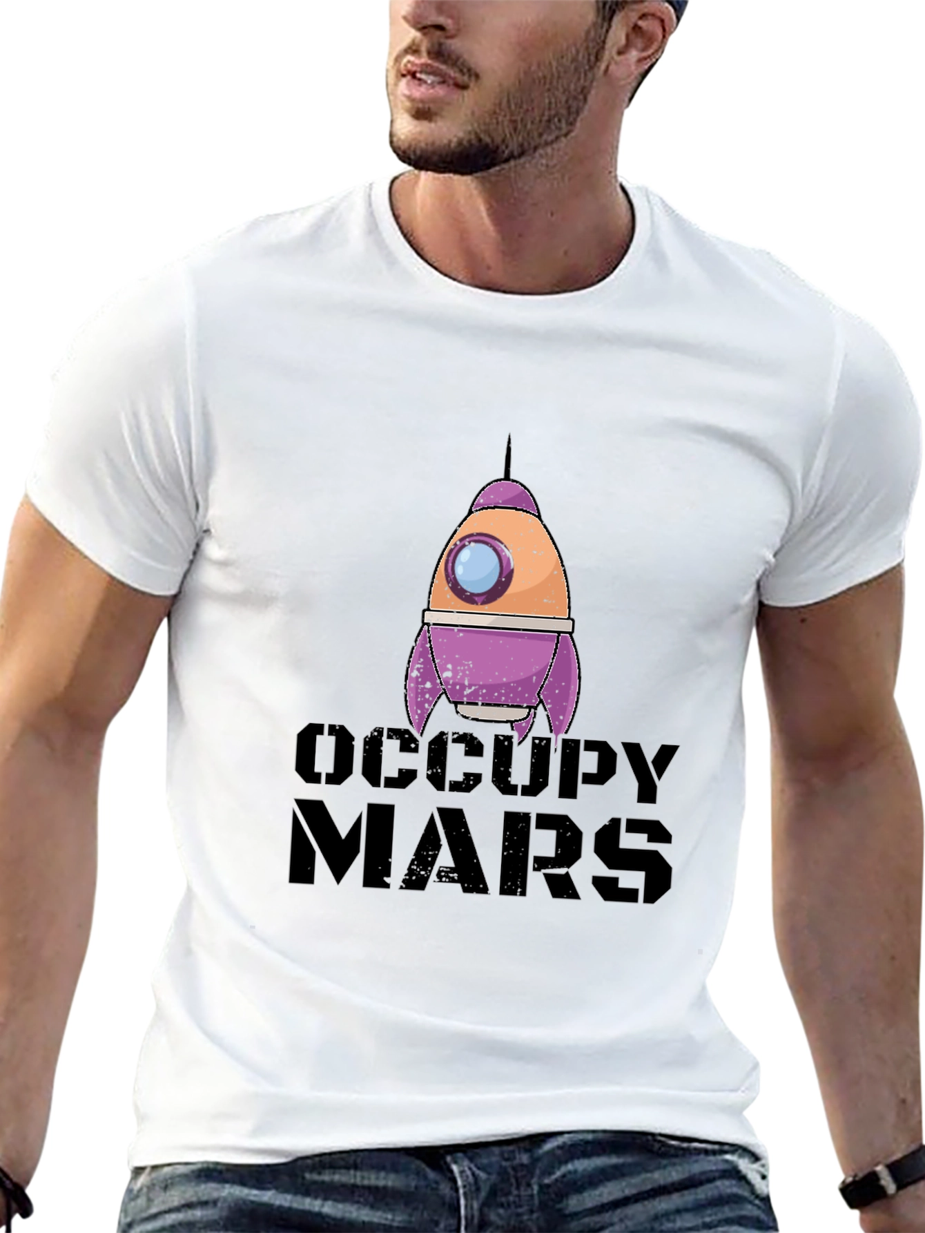 Occupy Mars Graphic Tee - Space Exploration T-Shirt