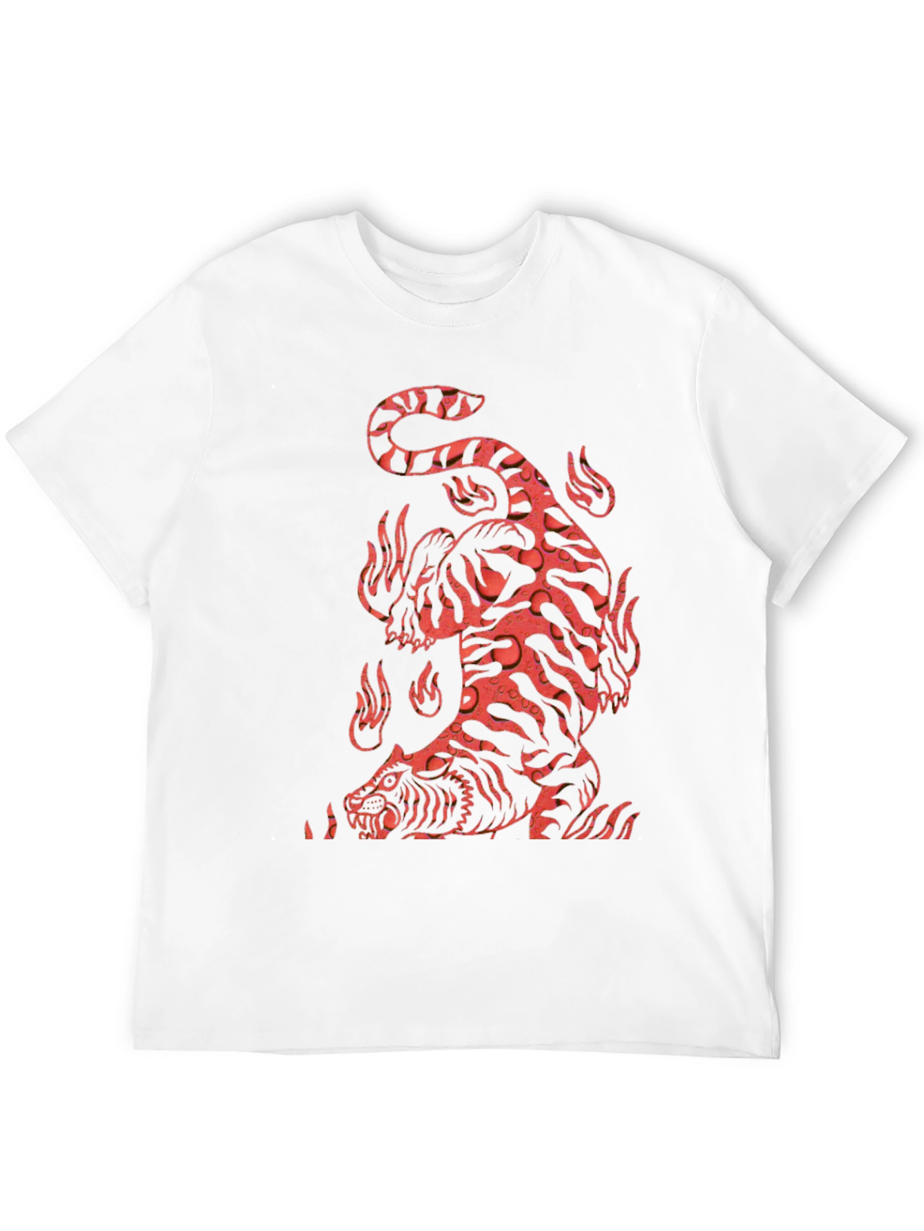 Fiery Tiger Graphic Tee - Bold Black T-Shirt