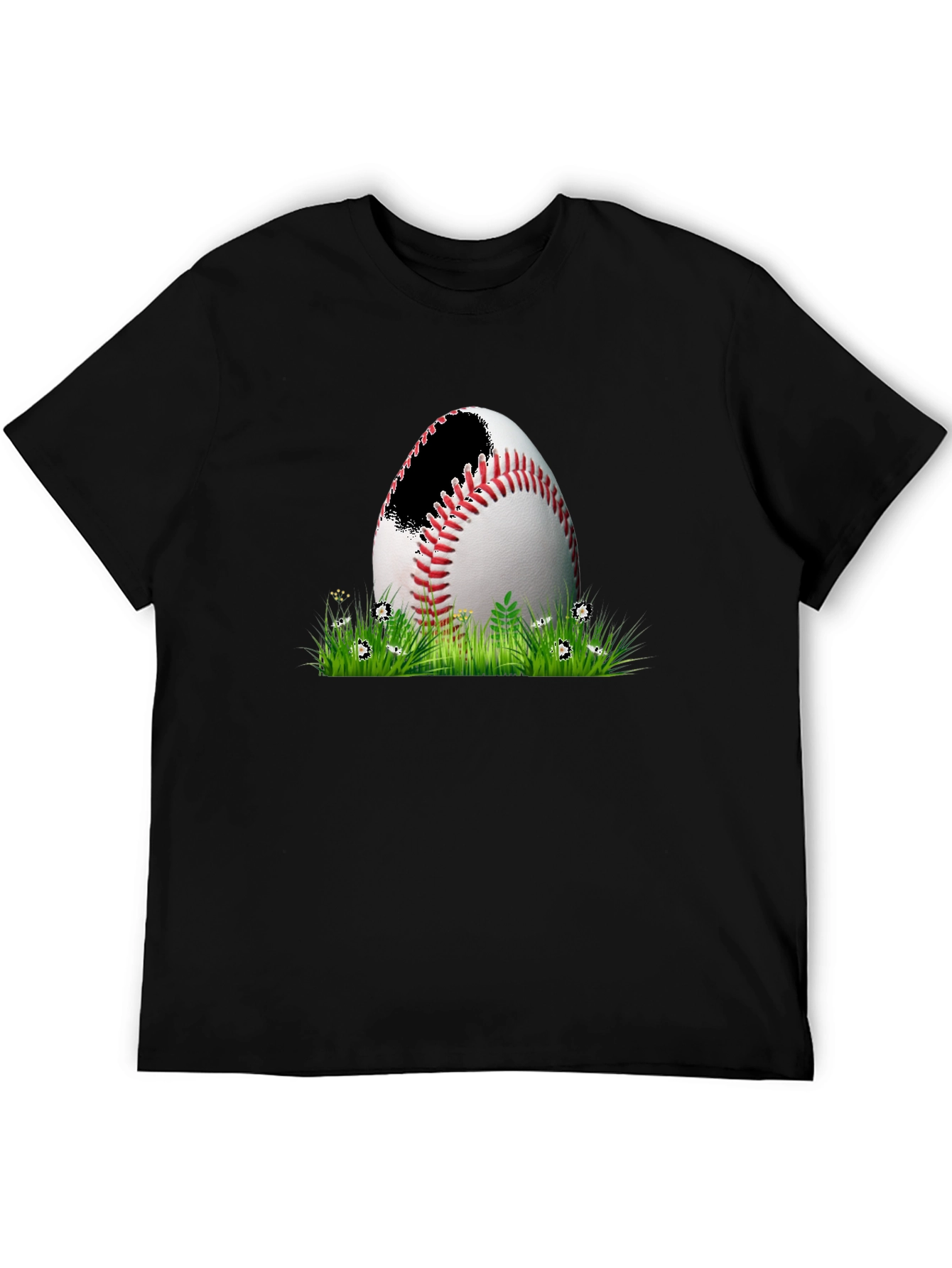 Baseball in Grass Graphic Tee