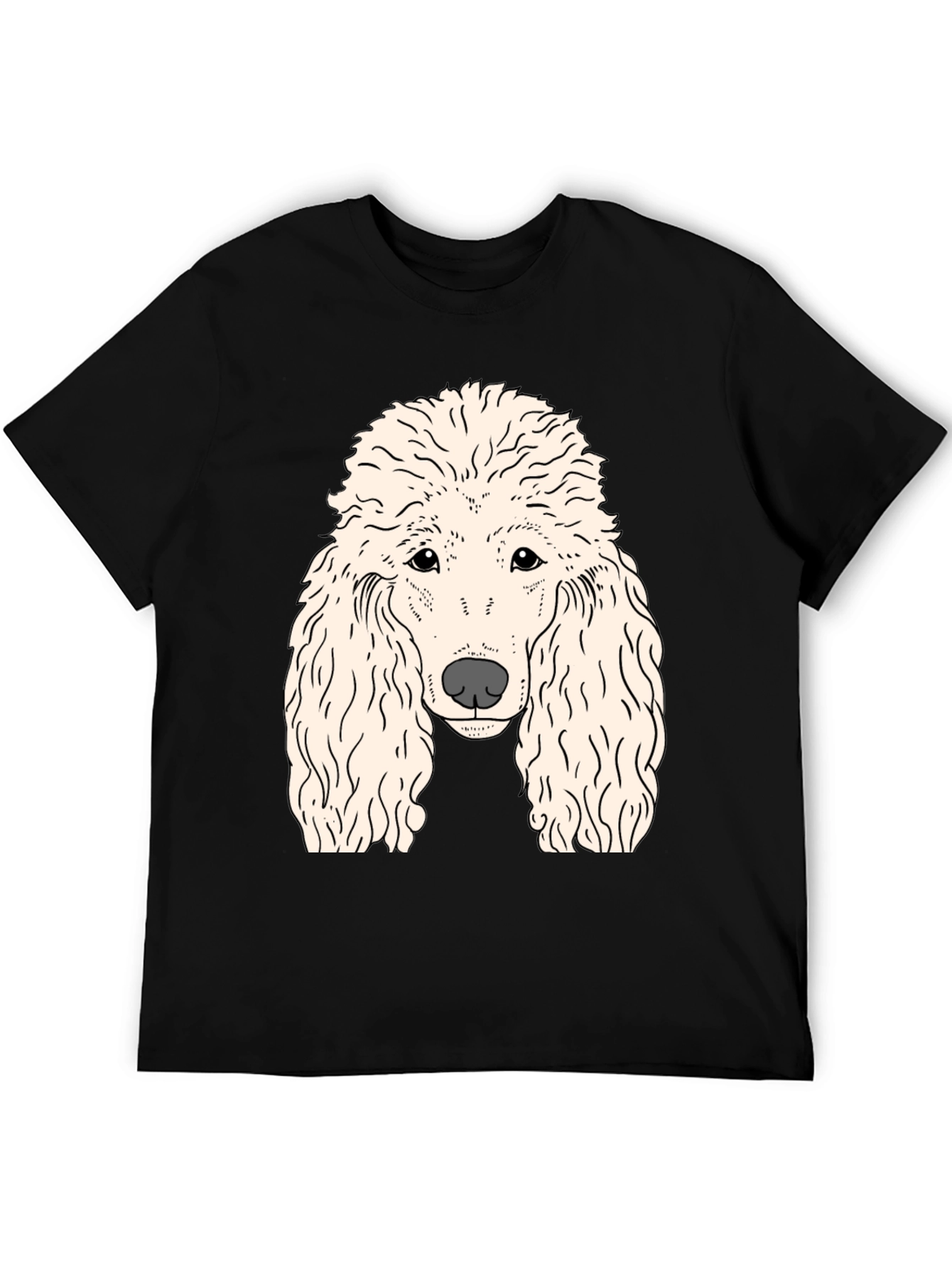 Poodle Graphic T-Shirt - Black Cotton Tee