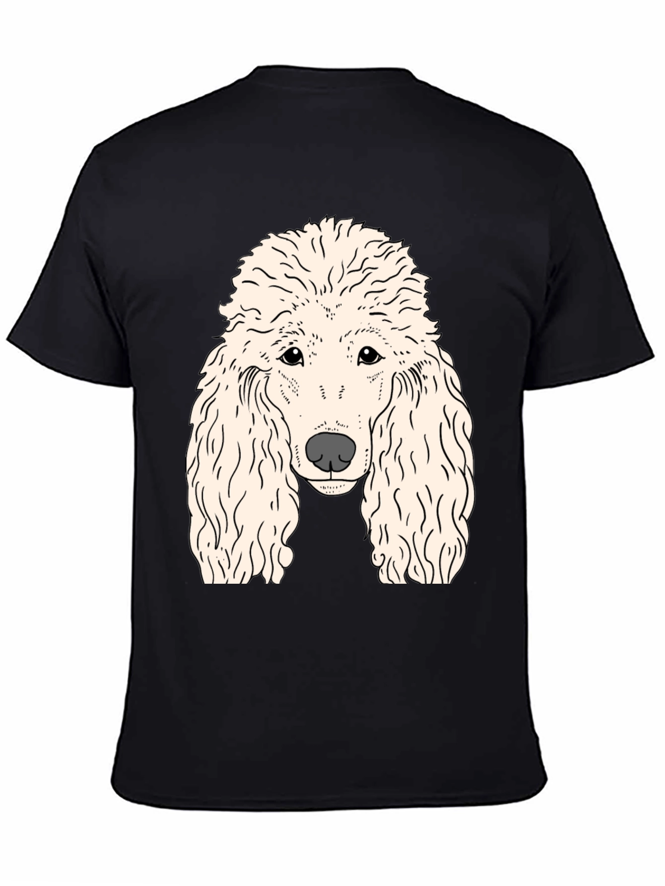 Poodle Graphic T-Shirt - Black Cotton Tee