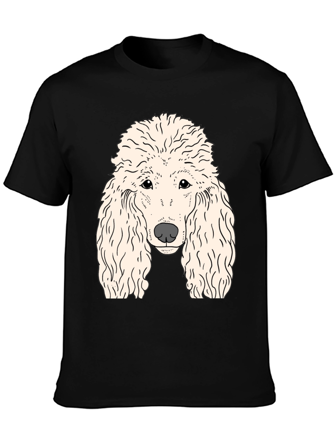 Poodle Graphic T-Shirt - Black Cotton Tee