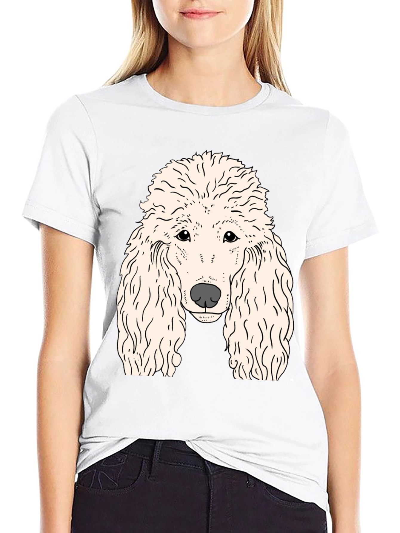 Poodle Graphic T-Shirt - Black Cotton Tee
