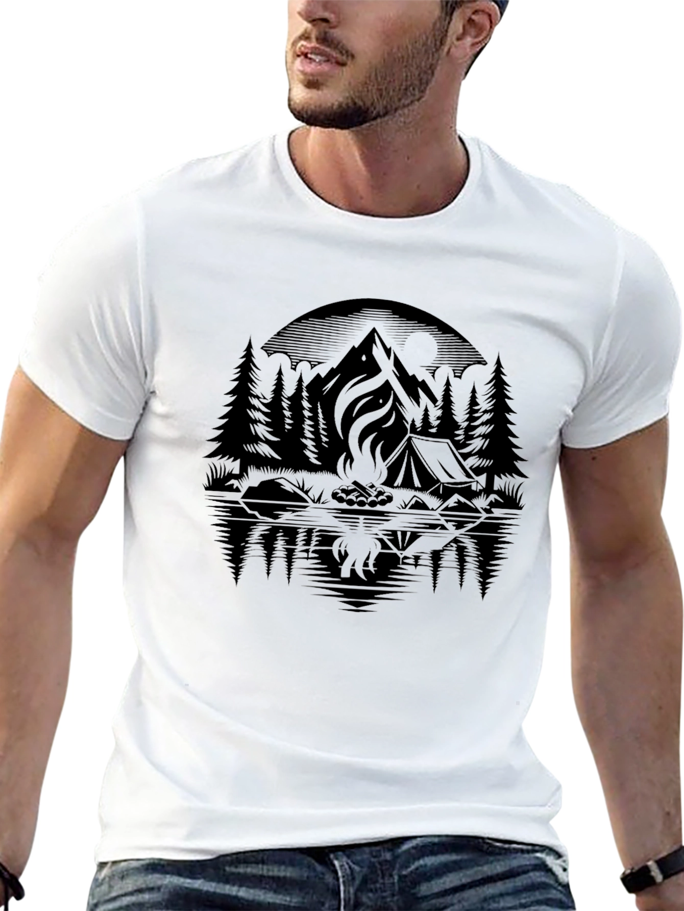 Camping Scene Graphic Tee