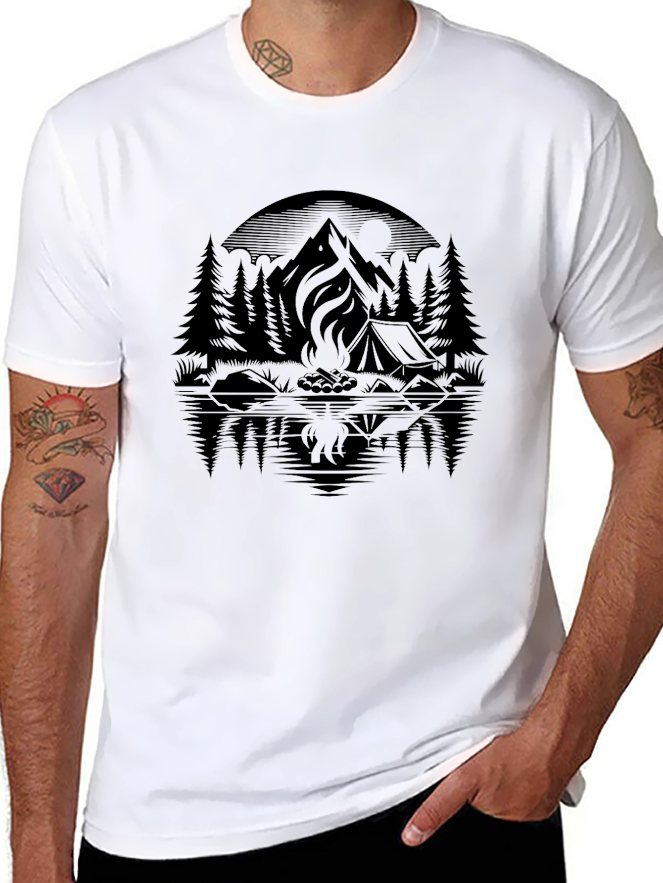 Camping Scene Graphic Tee
