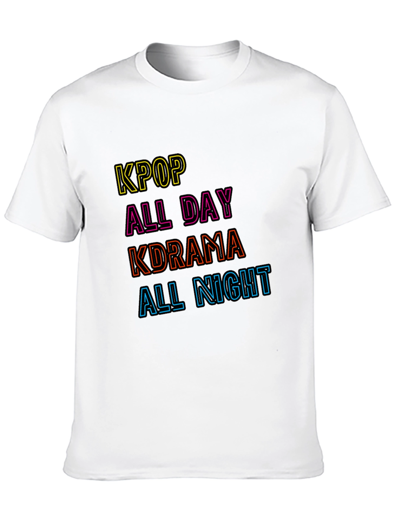 KPOP All Day Kdrama All Night Black T-Shirt