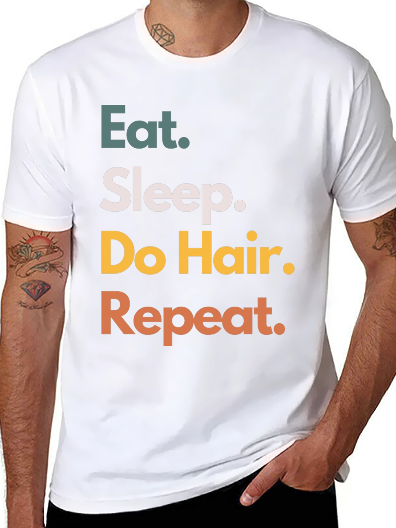 Eat Sleep Do Hair Repeat Black T-Shirt