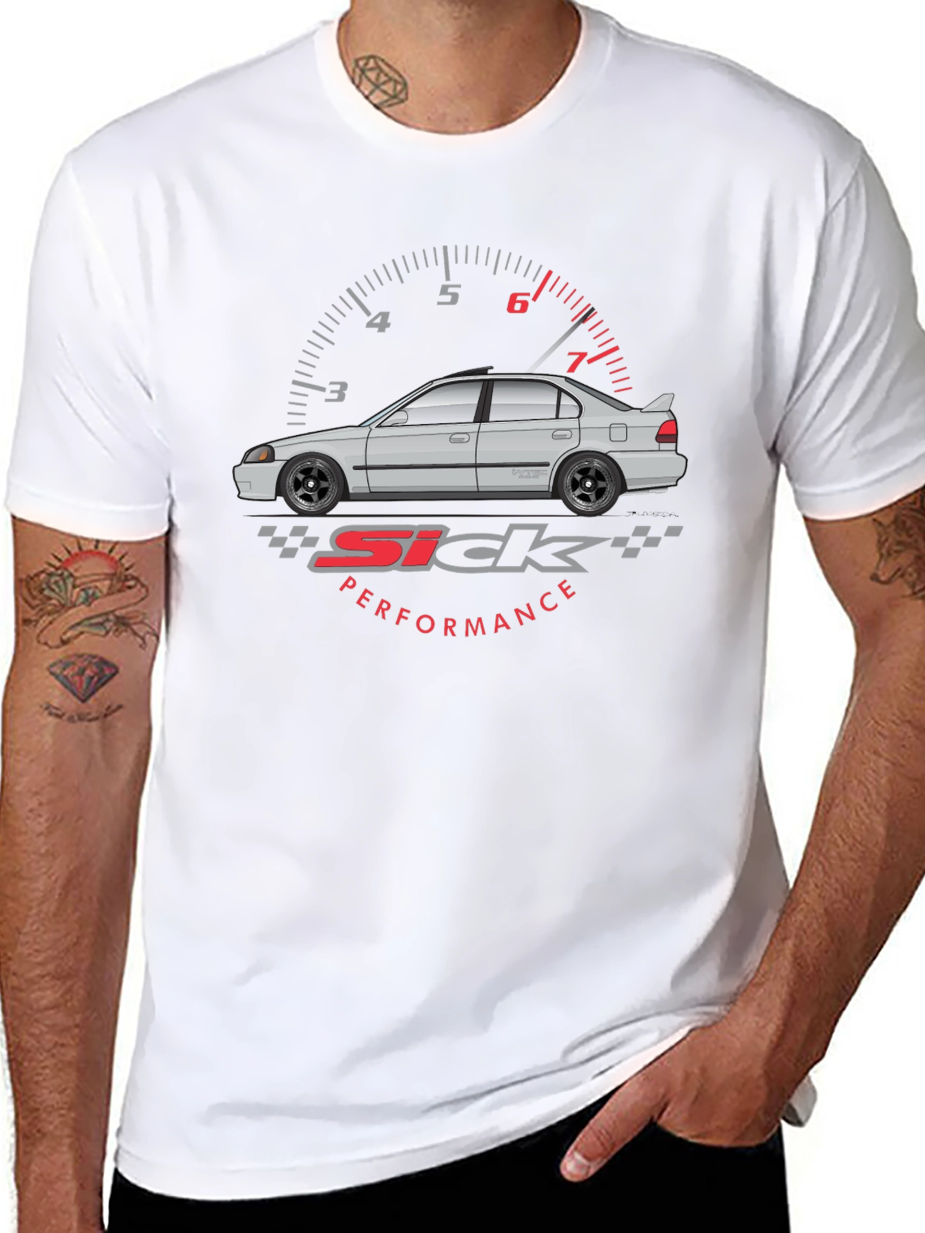 Sick Performance Car Graphic Tee - Black