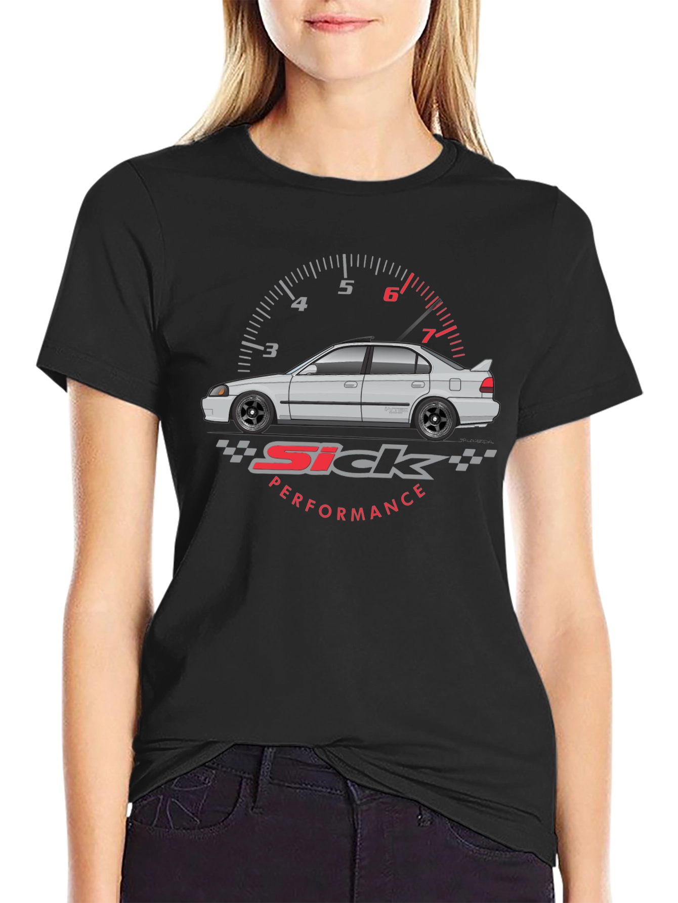 Sick Performance Car Graphic Tee - Black