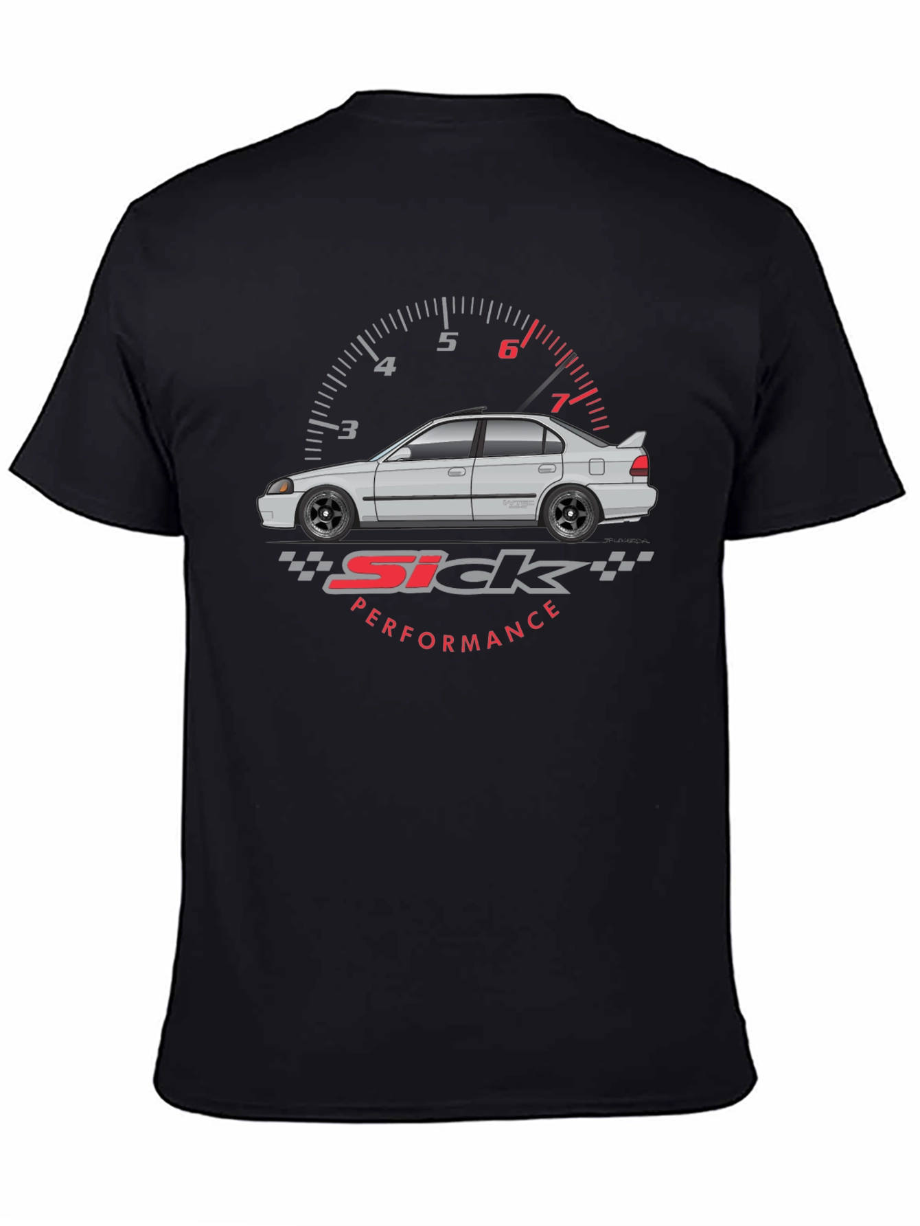 Sick Performance Car Graphic Tee - Black