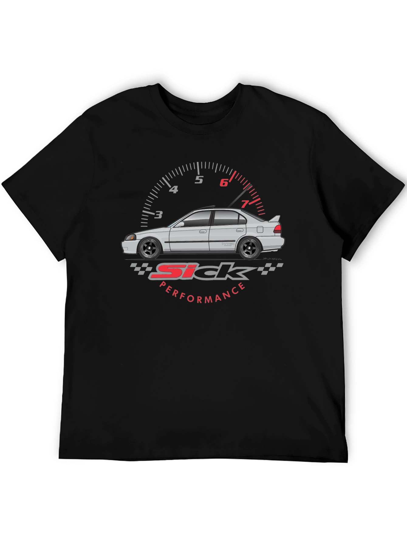 Sick Performance Car Graphic Tee - Black