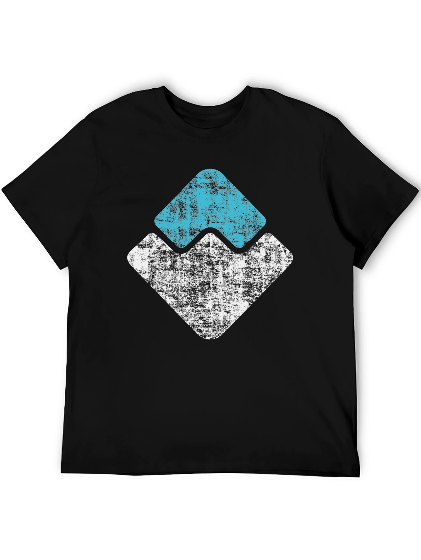 Distressed Graphic Tee - Abstract Mountain Design