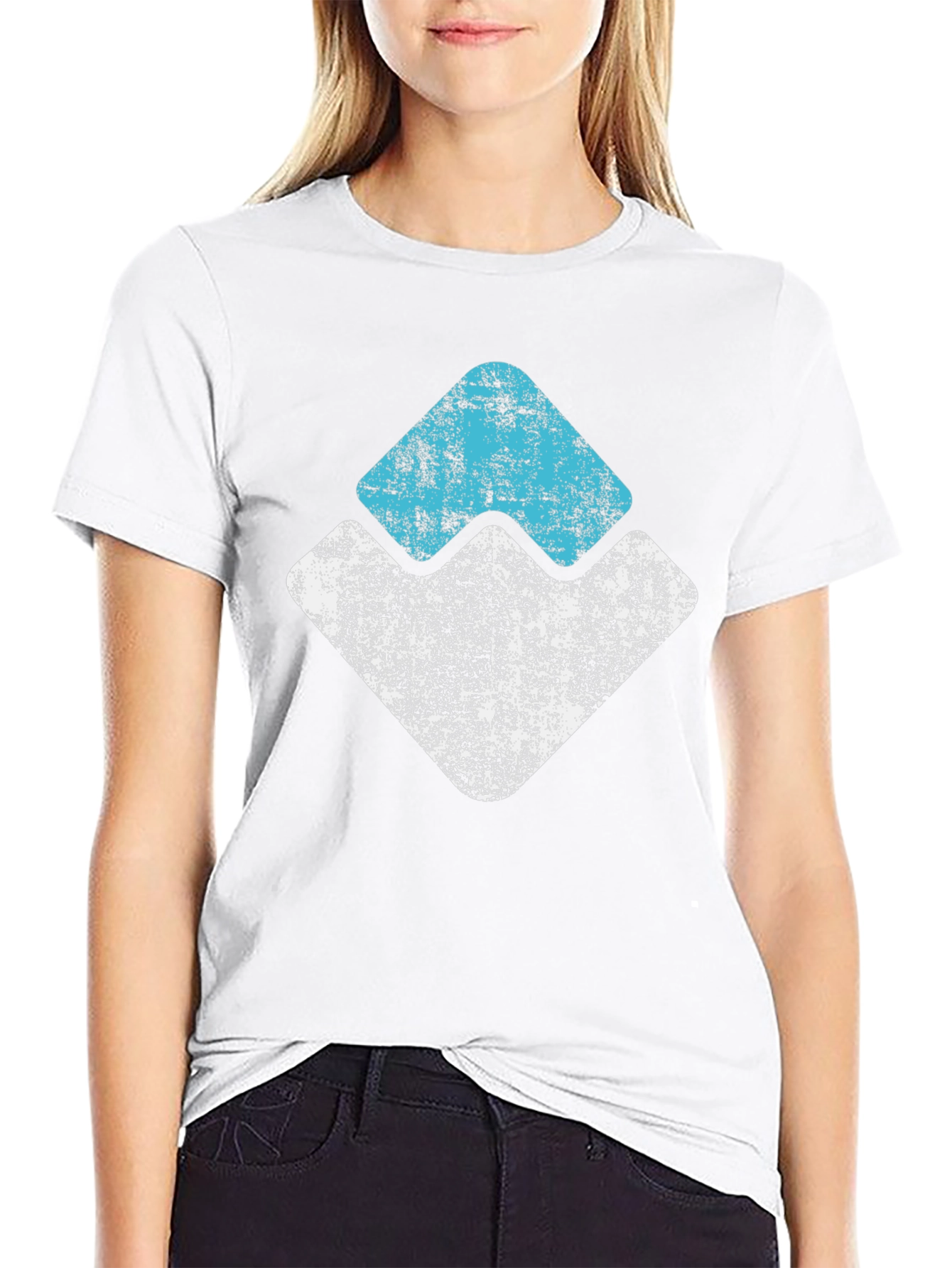 Distressed Graphic Tee - Abstract Mountain Design