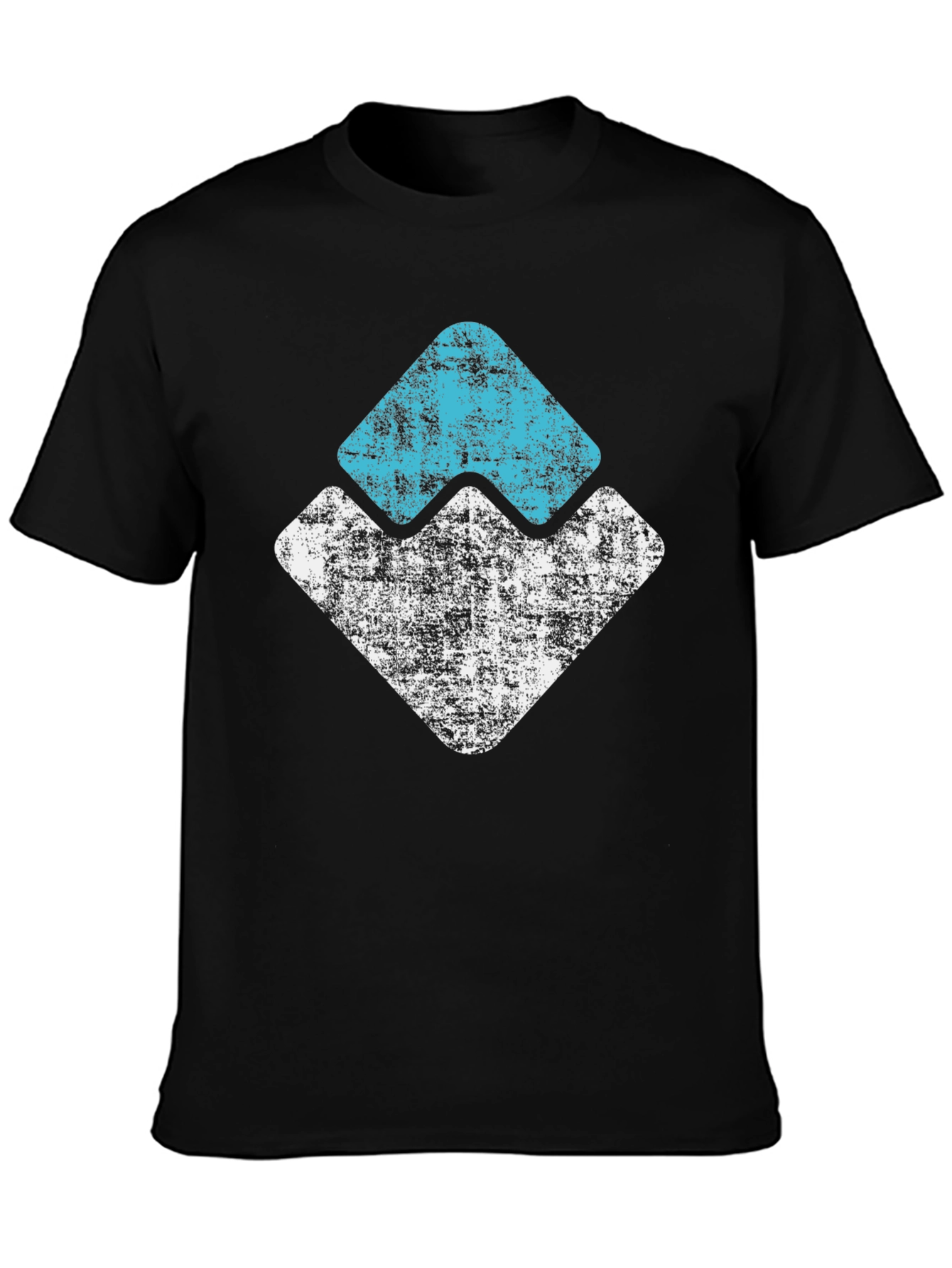 Distressed Graphic Tee - Abstract Mountain Design