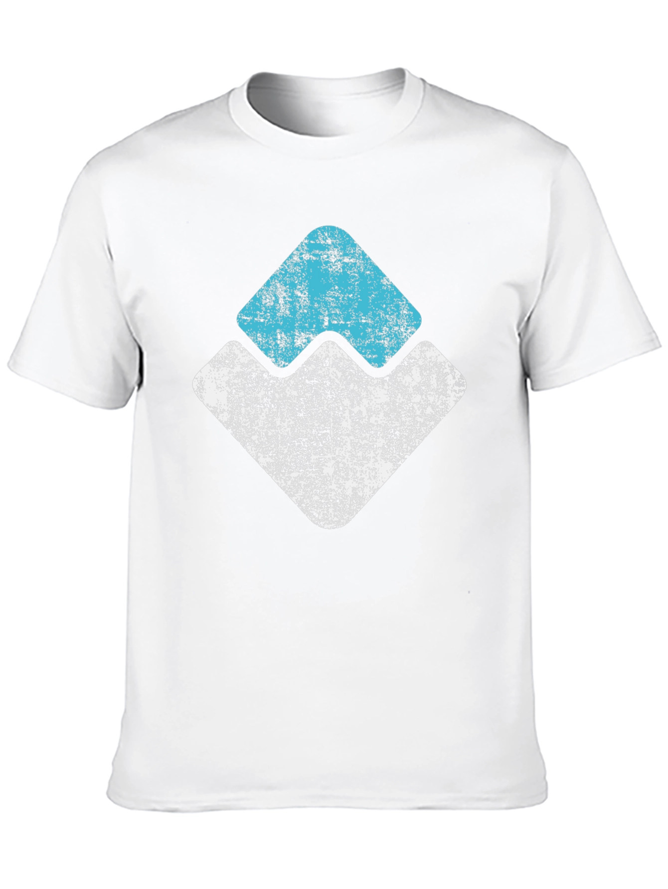 Distressed Graphic Tee - Abstract Mountain Design