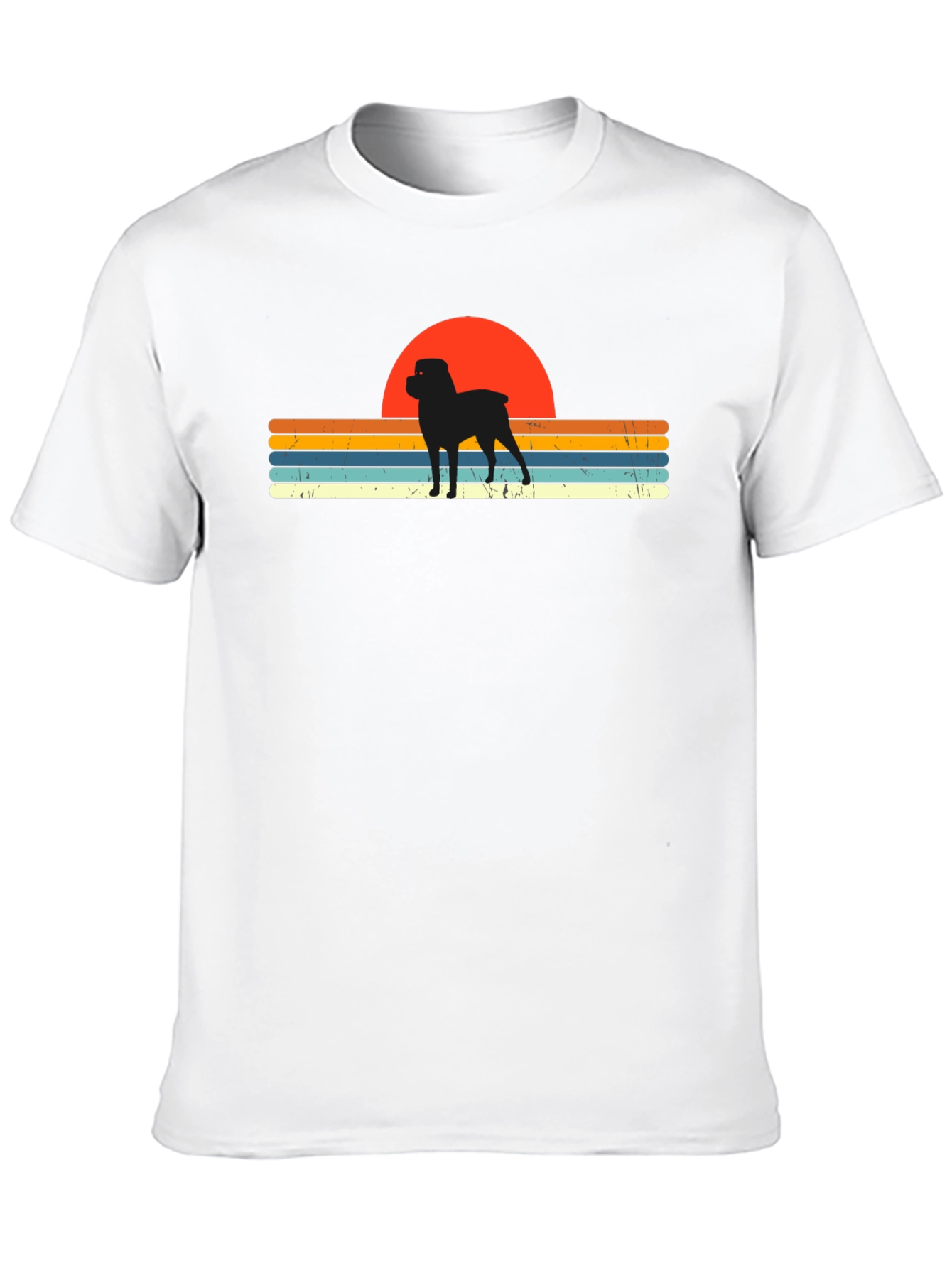 Retro Rottweiler Sunset T-Shirt