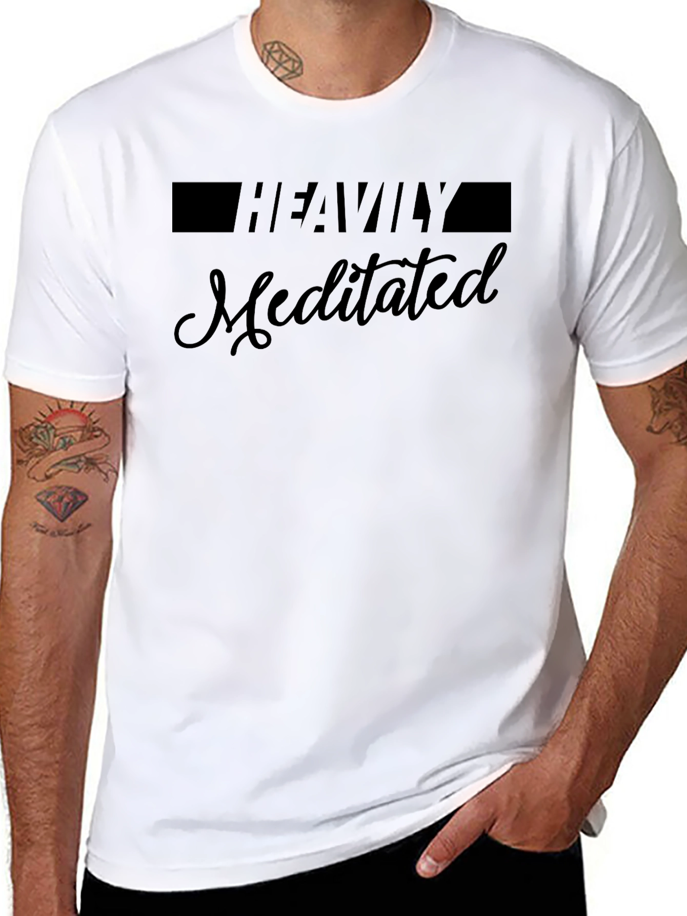 Heavily Meditated Black T-Shirt - Zen Style