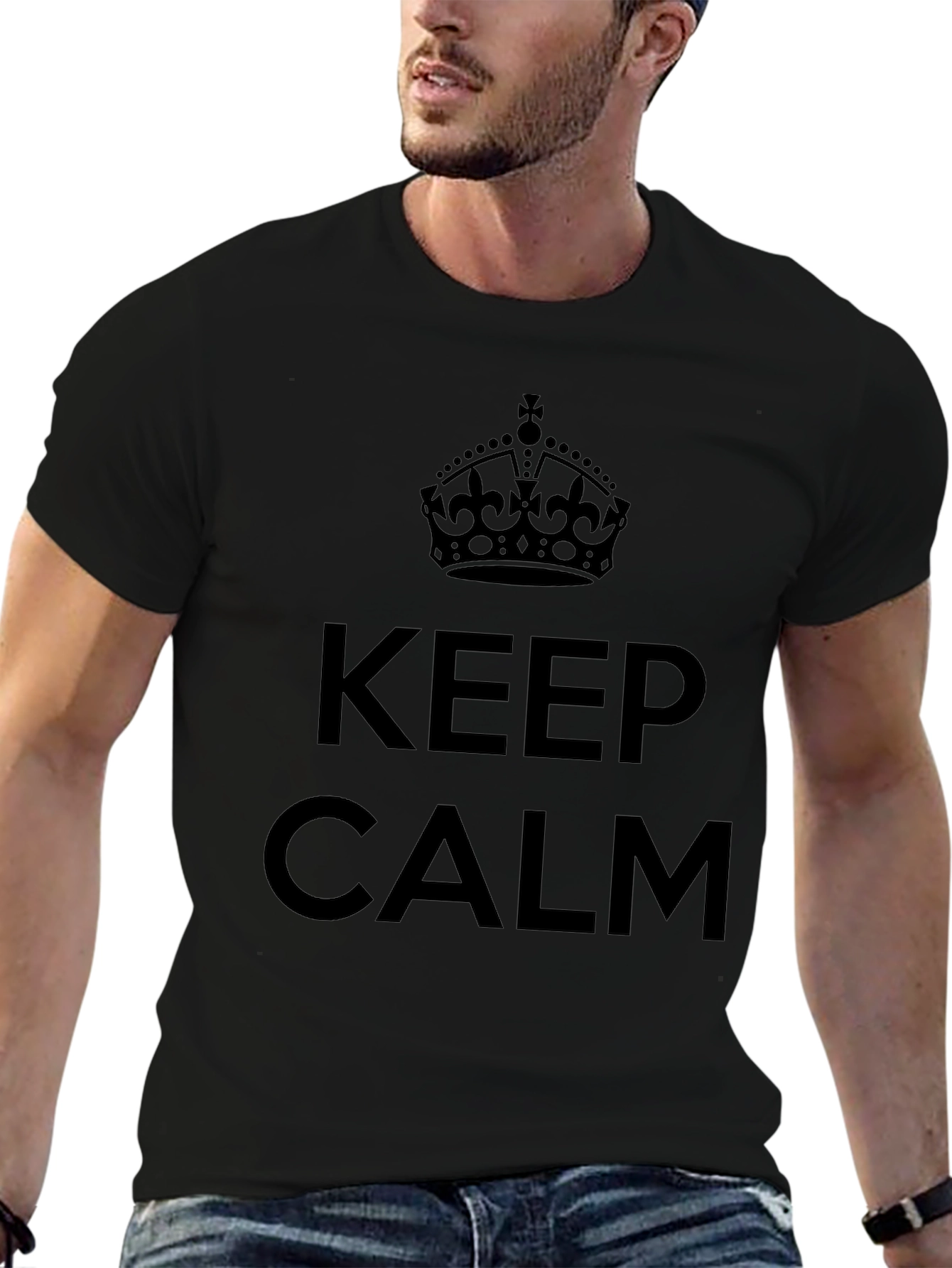 Keep Calm Crown Graphic T-Shirt - Classic Design