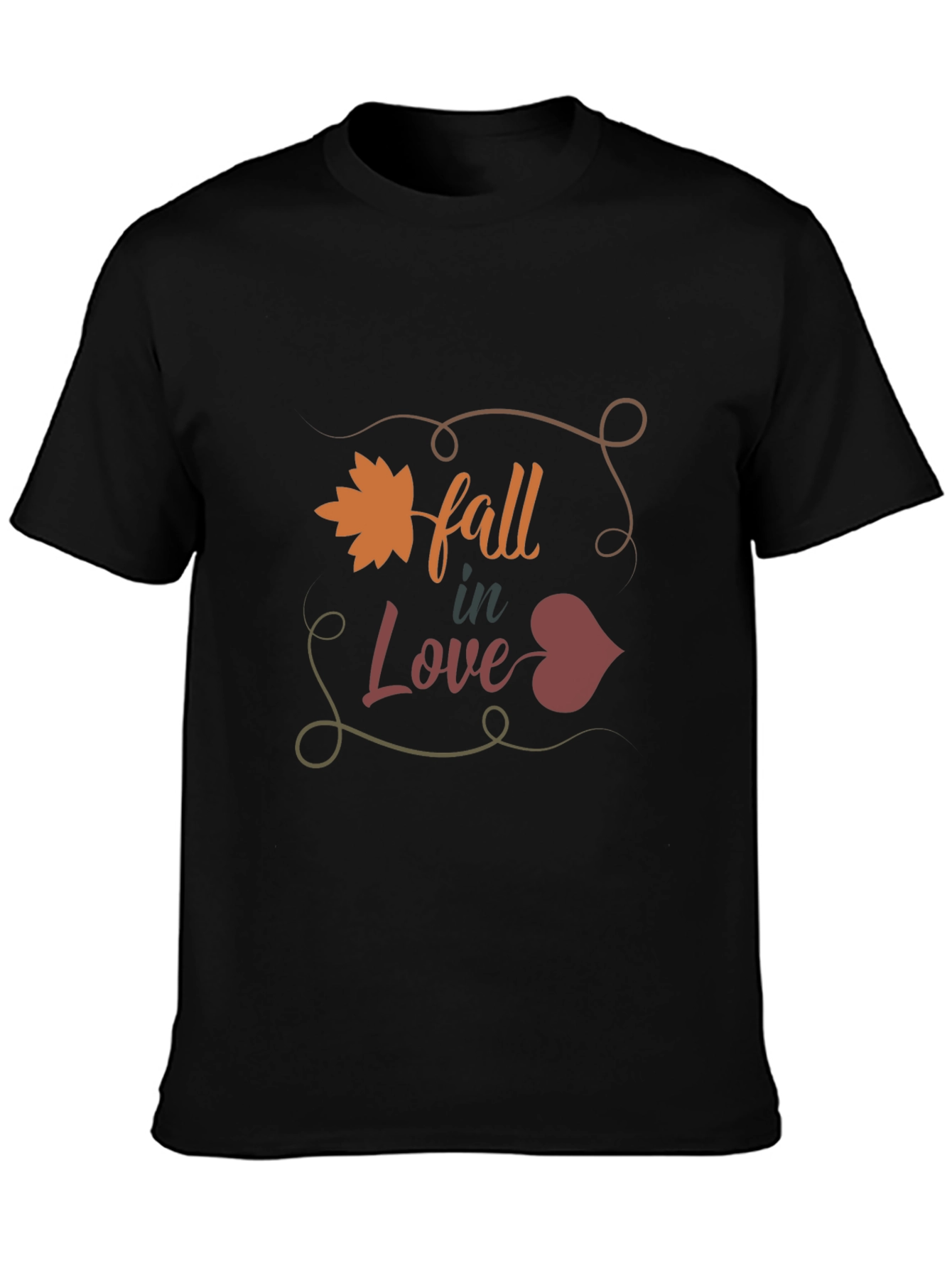 Fall in Love Graphic Tee - Mens Black T-Shirt