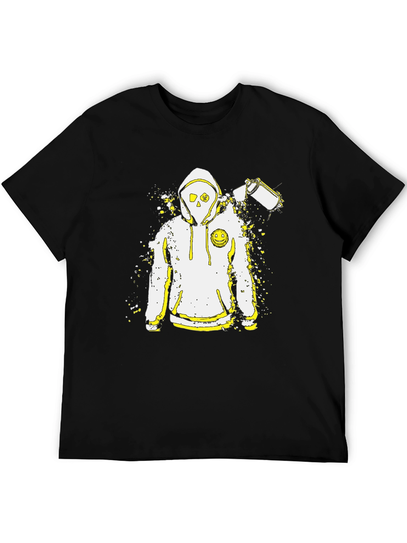 Edgy Urban Graphic Tee - Spray Paint Hoodie Design