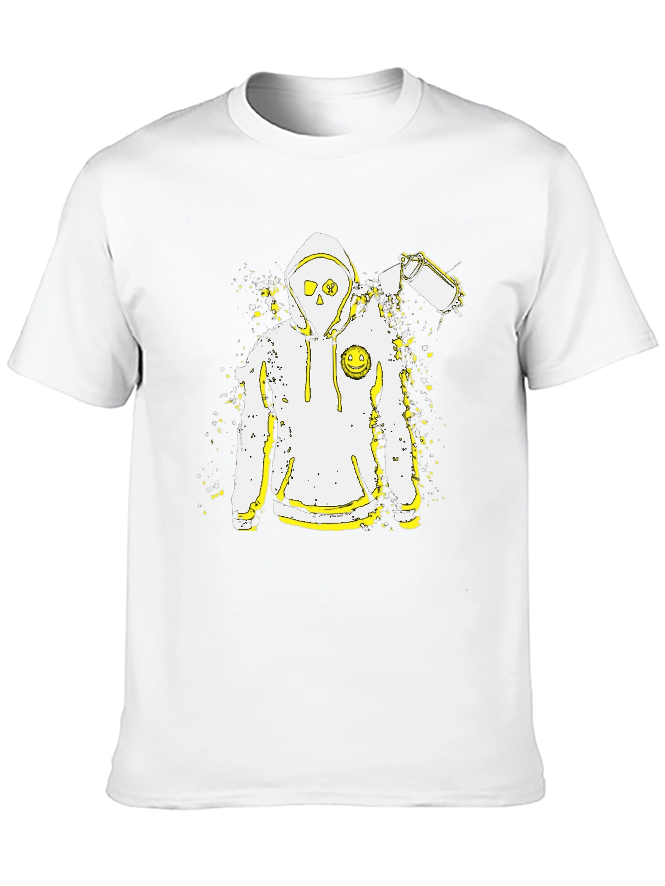 Edgy Urban Graphic Tee - Spray Paint Hoodie Design