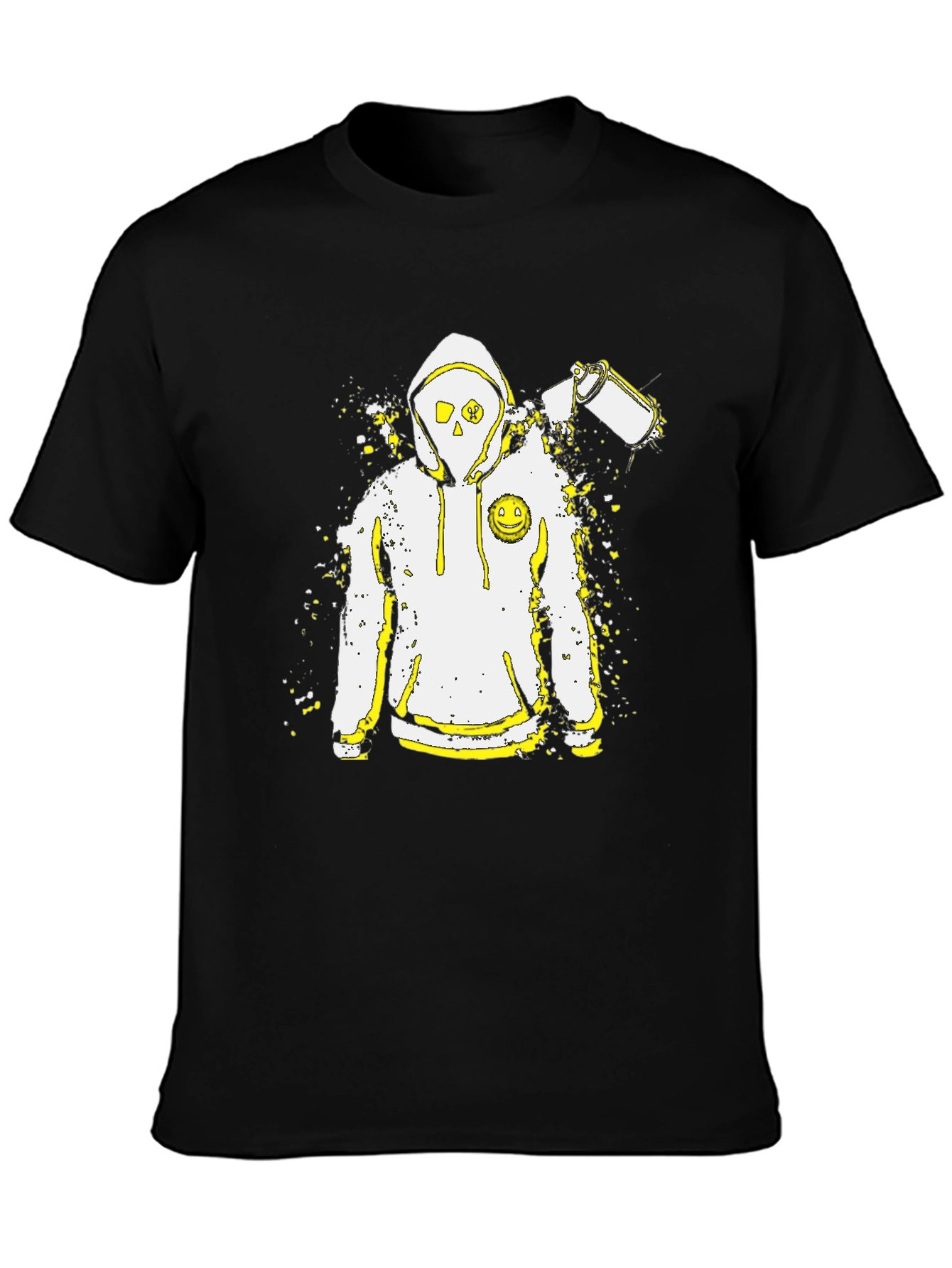 Edgy Urban Graphic Tee - Spray Paint Hoodie Design