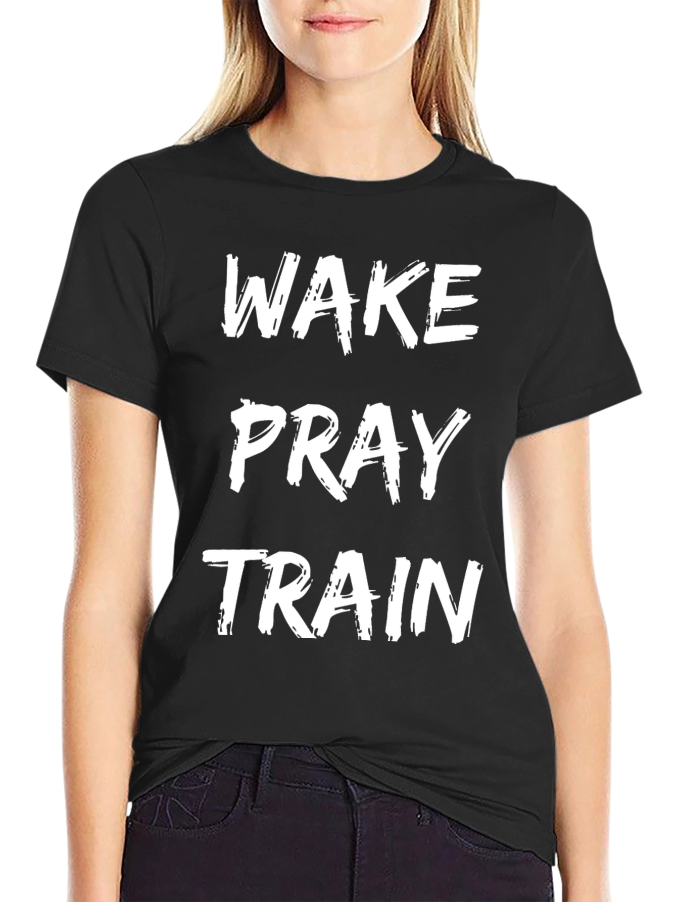 Wake Pray Train Graphic Tee - Black T-Shirt