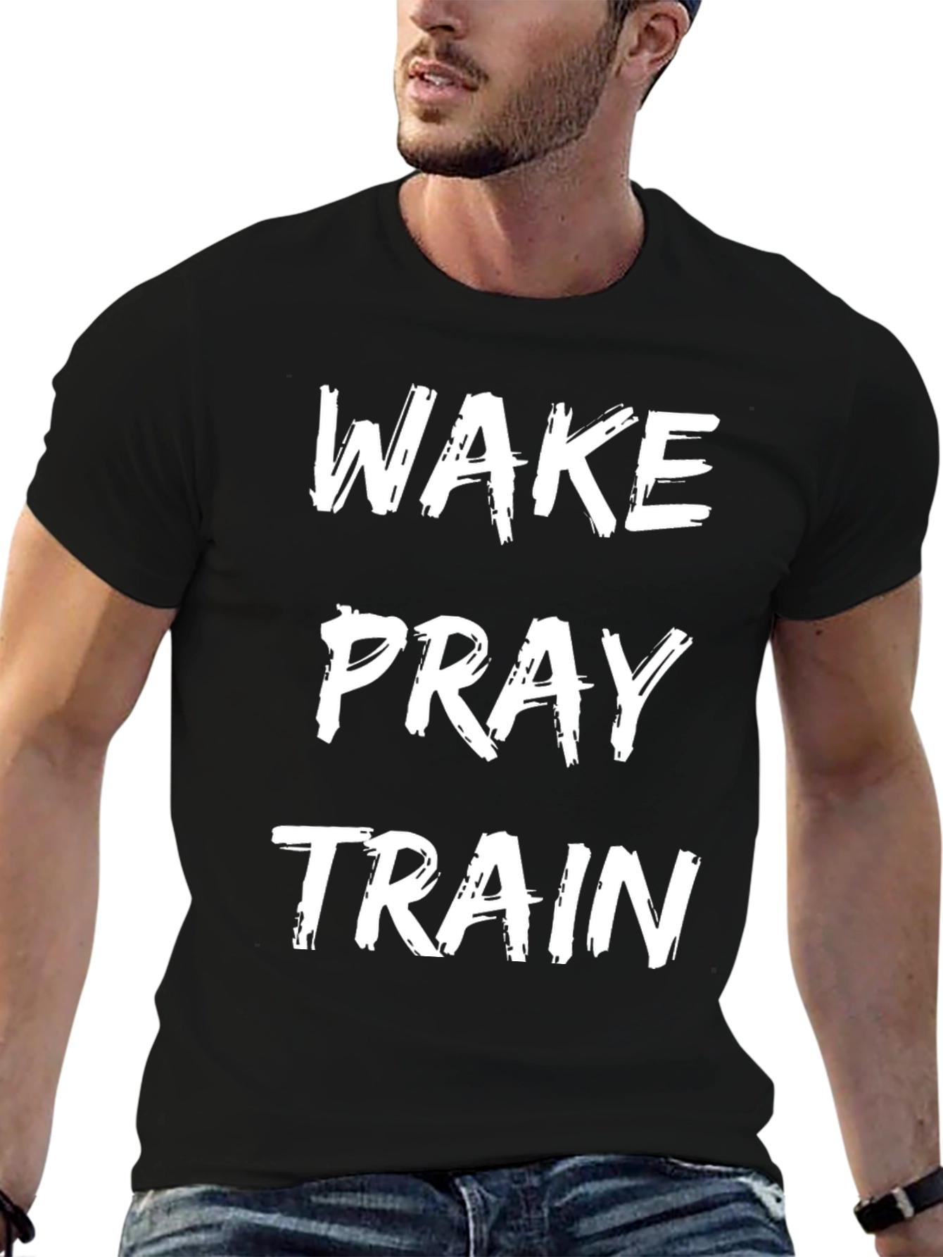 Wake Pray Train Graphic Tee - Black T-Shirt