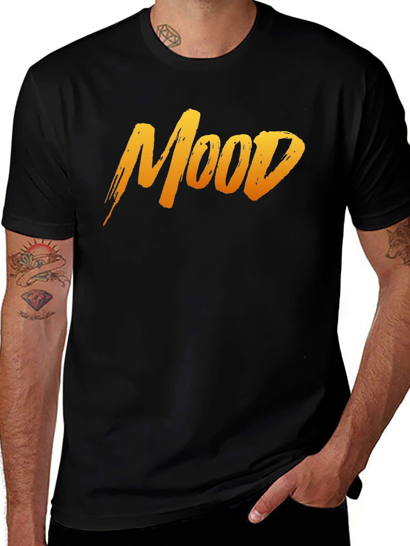 Mood Graphic Tee - Casual Style Black T-Shirt