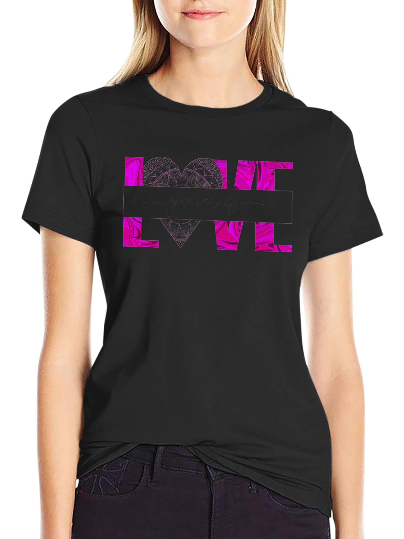 Love Graphic Print Tee - Black