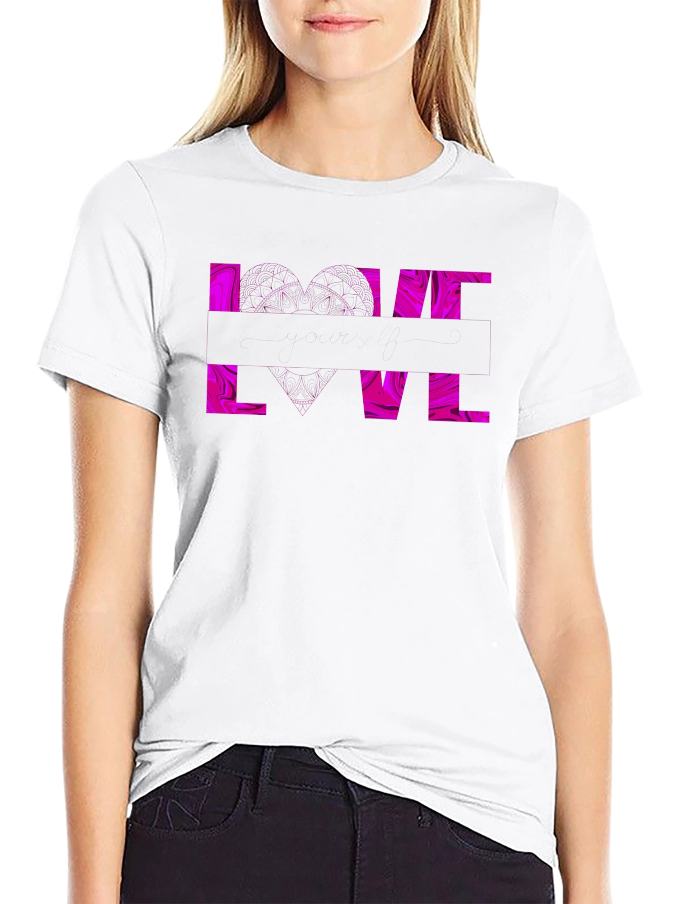 Love Graphic Print Tee - Black