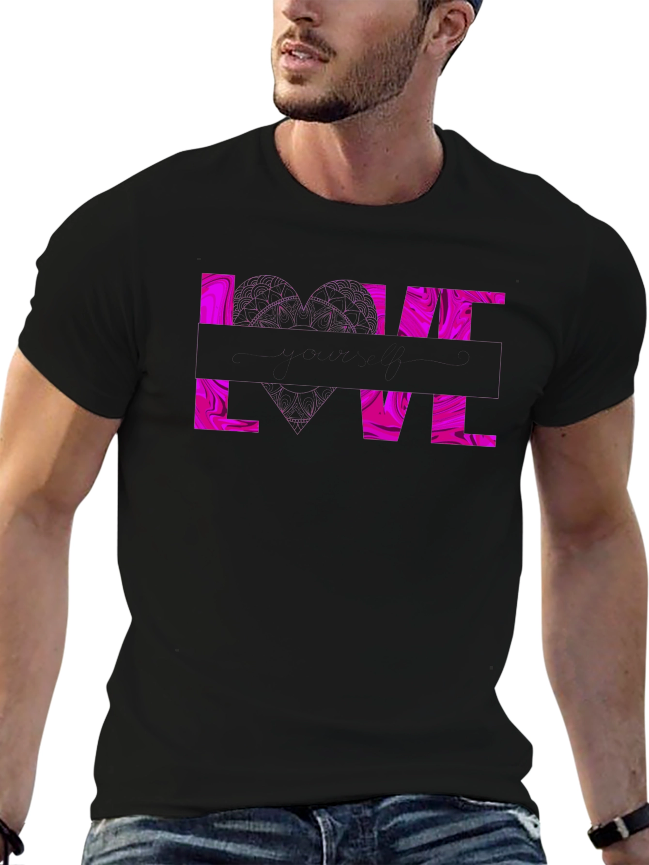 Love Graphic Print Tee - Black