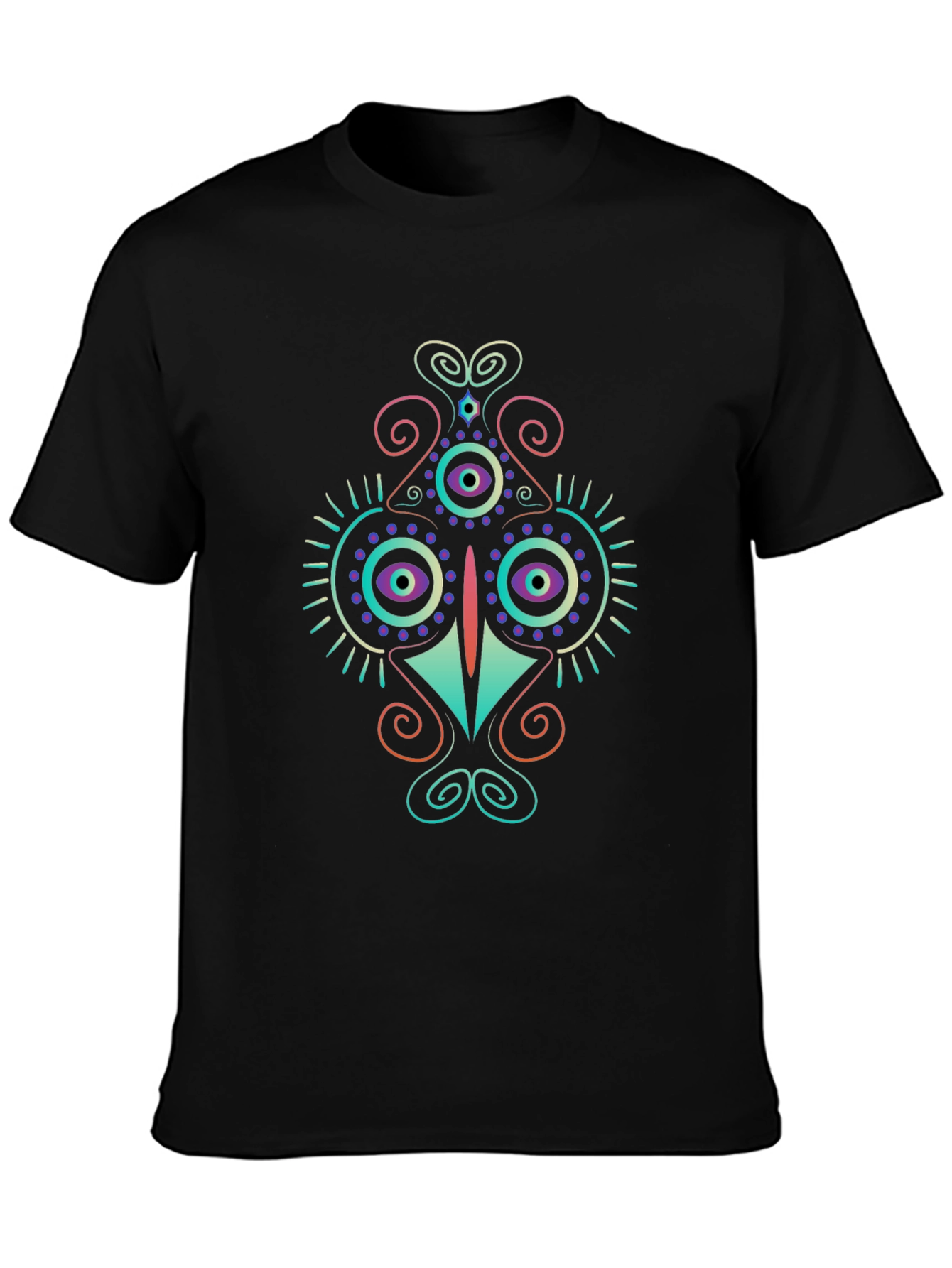 Abstract Eye Design Black T-Shirt