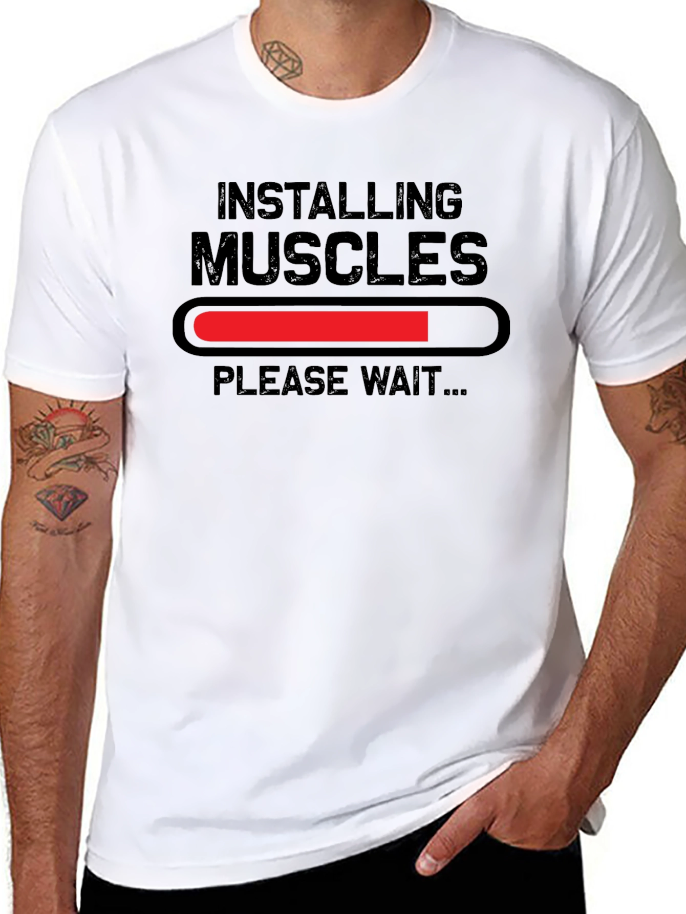 Installing Muscles Funny Graphic T-Shirt