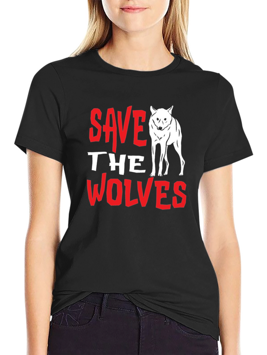 Save the Wolves Graphic Tee - Black