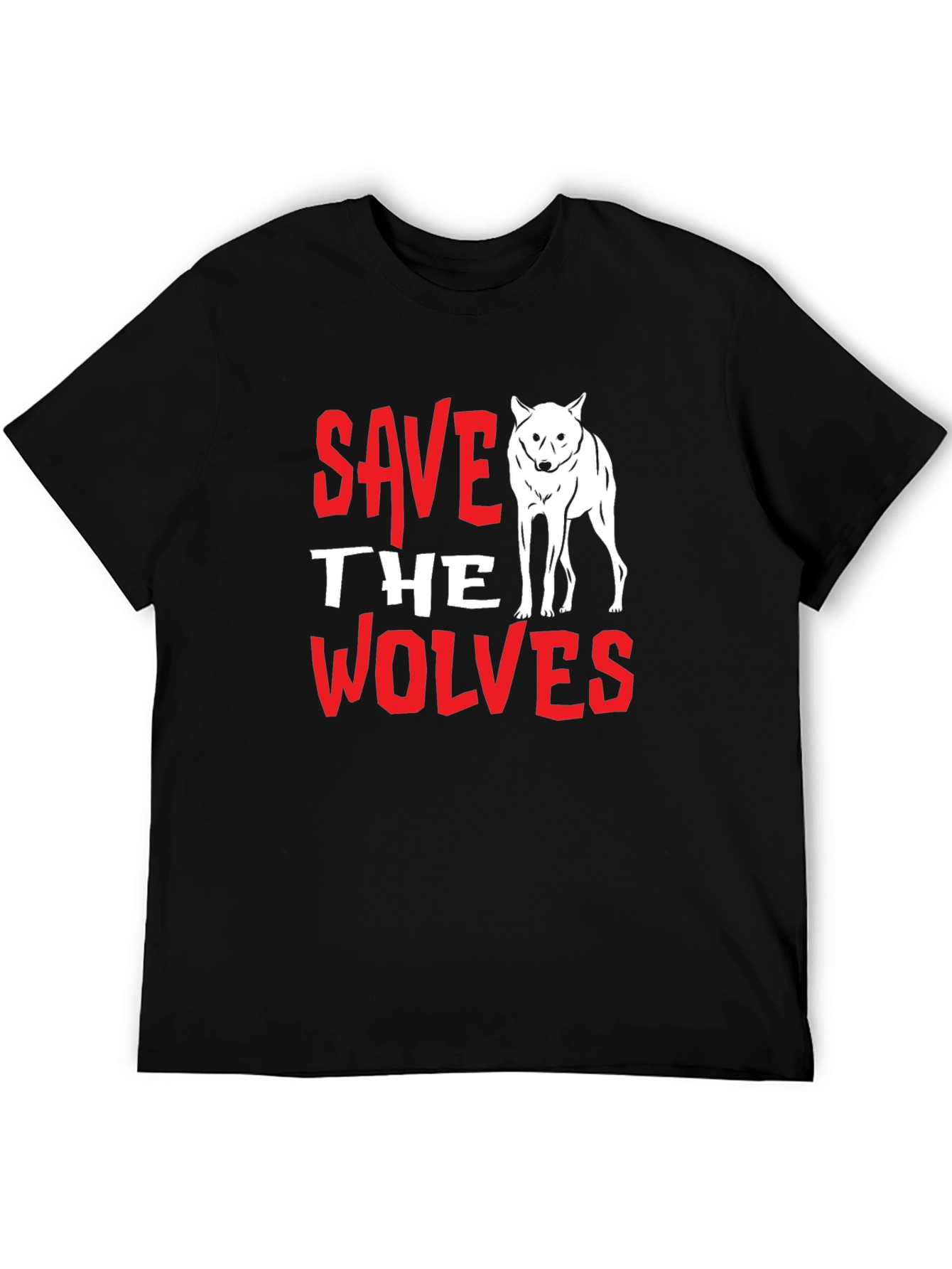 Save the Wolves Graphic Tee - Black